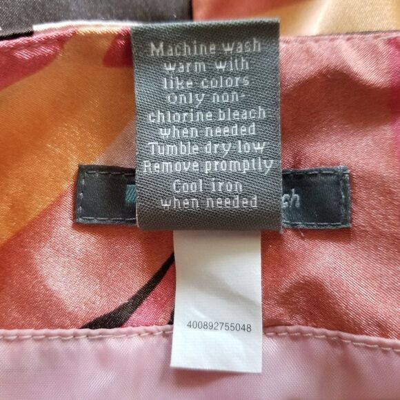 Apt. 9 Stretch Silk-Look Fully Lined Skirt Size 6 Peach and Brown - Beautiful! - Picture 16 of 16